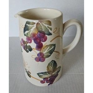 Eddie Bauer Grape Vine Pottery Serving Pitcher Made in Italy